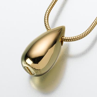 gold vermeil slide teardrop cremation pendant necklace